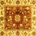 Square Machine Washable Oriental Yellow Traditional Rug, wshabs3112yw