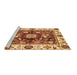 Sideview of Machine Washable Oriental Brown Traditional Rug, wshabs3112brn