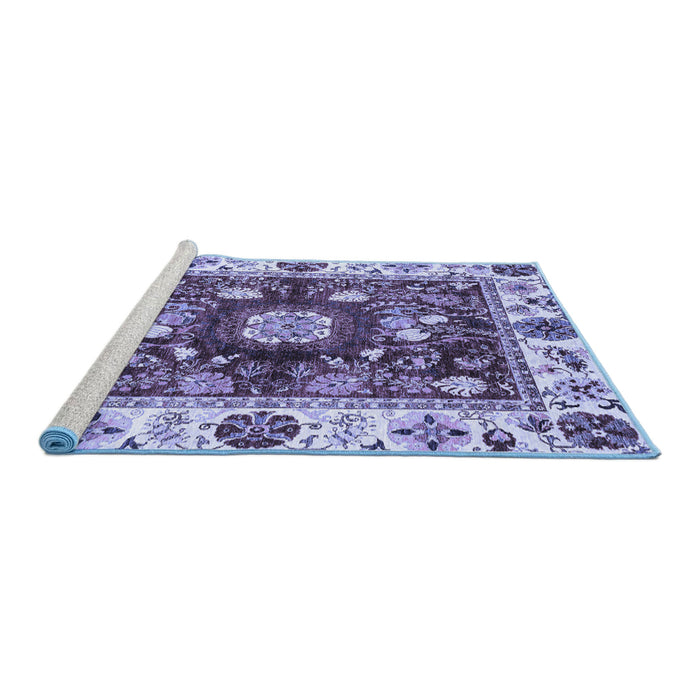 Sideview of Machine Washable Oriental Blue Traditional Rug, wshabs3112blu