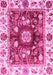 Machine Washable Oriental Pink Traditional Rug, wshabs3112pnk