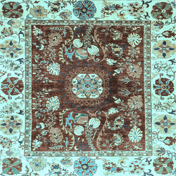 Square Oriental Light Blue Traditional Rug, abs3112lblu