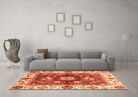 Machine Washable Oriental Orange Traditional Rug, wshabs3112org