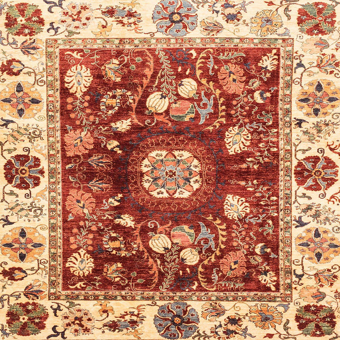 Square Abstract Red Oriental Rug, abs3112