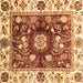 Square Oriental Brown Traditional Rug, abs3112brn