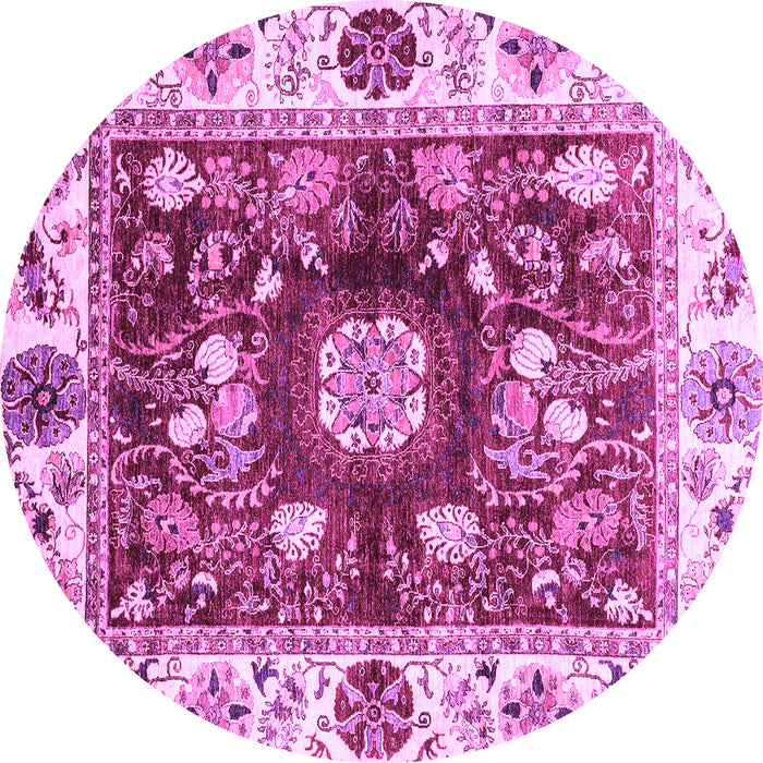 Round Oriental Purple Traditional Rug, abs3112pur