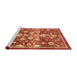 Sideview of Machine Washable Abstract Red Rug, wshabs3113