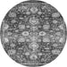 Round Oriental Gray Traditional Rug, abs3113gry