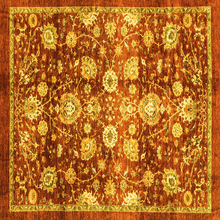 Square Oriental Yellow Traditional Rug, abs3113yw