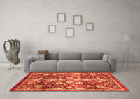 Machine Washable Oriental Orange Traditional Rug, wshabs3113org