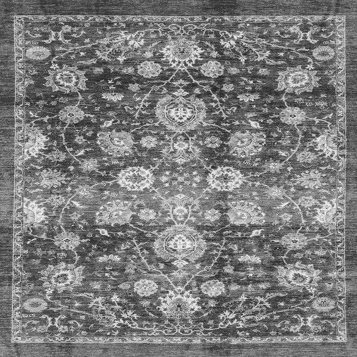 Square Machine Washable Oriental Gray Traditional Rug, wshabs3113gry