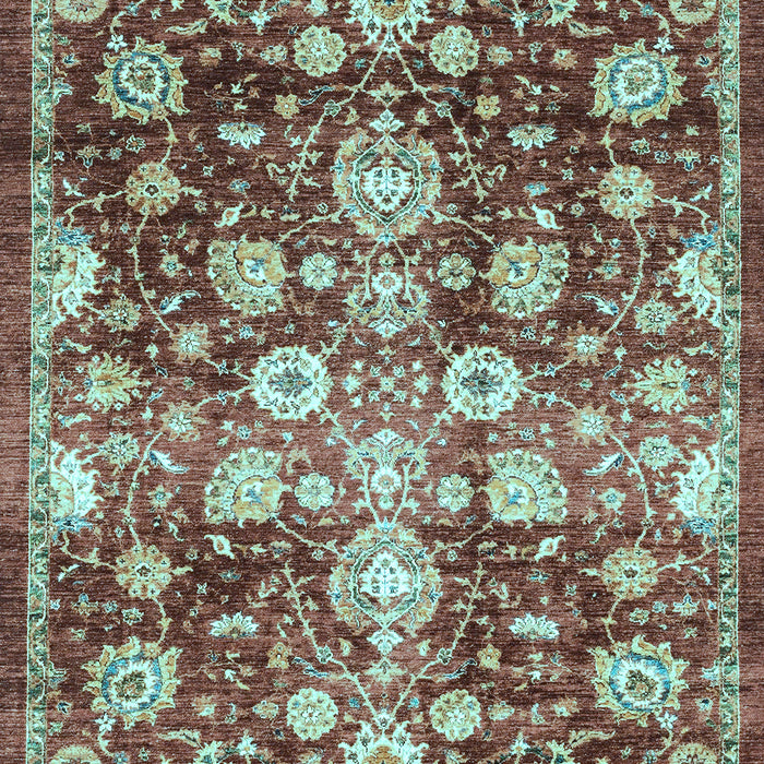 Machine Washable Oriental Light Blue Traditional Rug, wshabs3113lblu