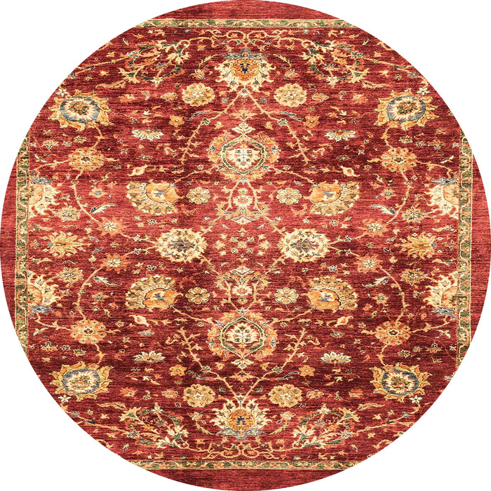 Round Abstract Red Oriental Rug, abs3113