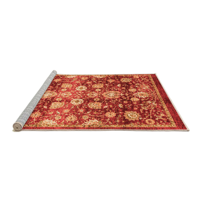 Sideview of Machine Washable Oriental Orange Traditional Area Rugs, wshabs3113org