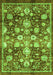 Machine Washable Oriental Green Traditional Area Rugs, wshabs3113grn