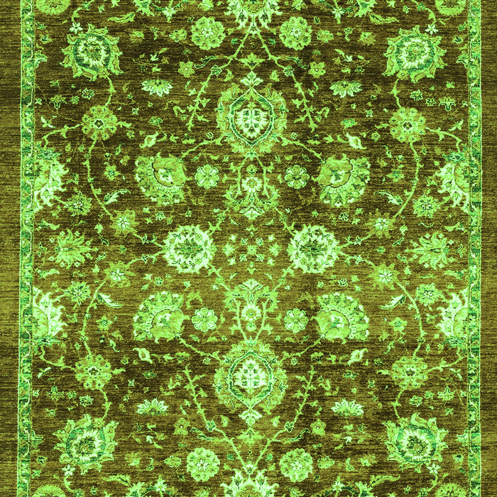 Machine Washable Oriental Green Traditional Area Rugs, wshabs3113grn