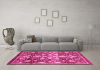 Machine Washable Oriental Pink Traditional Rug, wshabs3113pnk