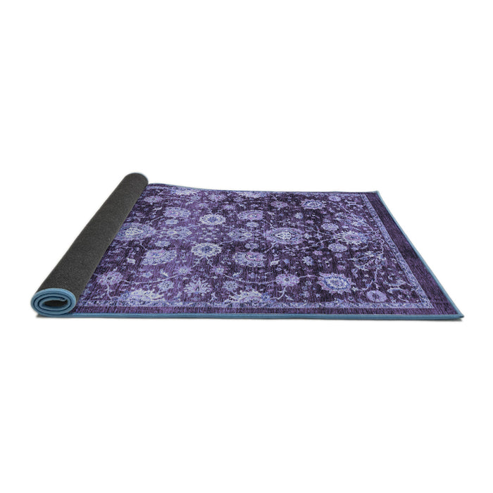 Sideview of Oriental Blue Traditional Rug, abs3113blu