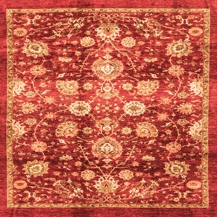 Square Oriental Orange Traditional Rug, abs3113org