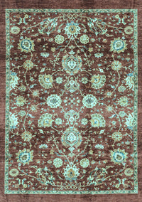 Oriental Light Blue Traditional Rug, abs3113lblu