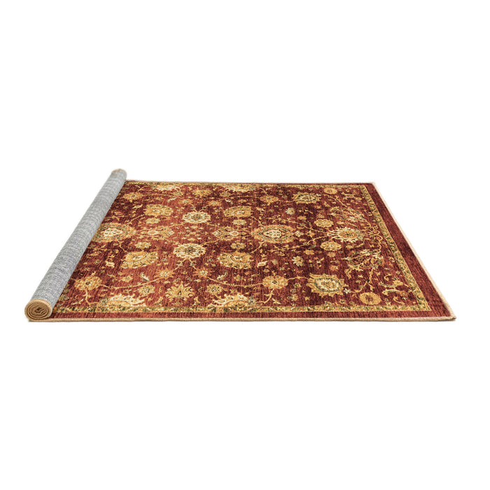 Sideview of Machine Washable Oriental Brown Traditional Rug, wshabs3113brn