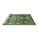 Sideview of Machine Washable Oriental Turquoise Traditional Area Rugs, wshabs3113turq