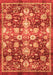 Machine Washable Oriental Orange Traditional Area Rugs, wshabs3113org