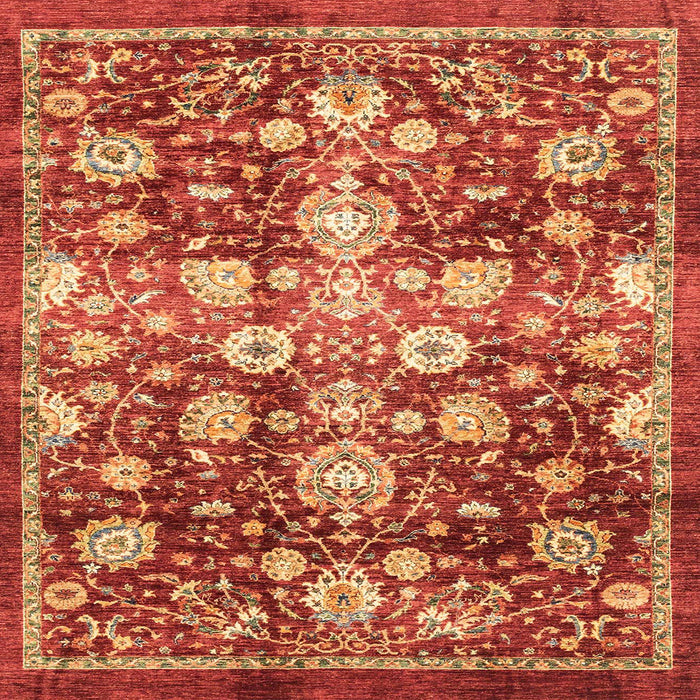 Square Abstract Red Oriental Rug, abs3113