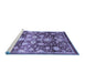 Sideview of Machine Washable Oriental Blue Traditional Rug, wshabs3113blu