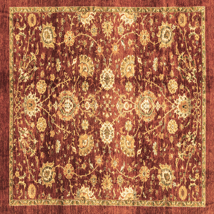Square Oriental Brown Traditional Rug, abs3113brn