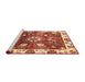 Sideview of Machine Washable Abstract Red Rug, wshabs3114