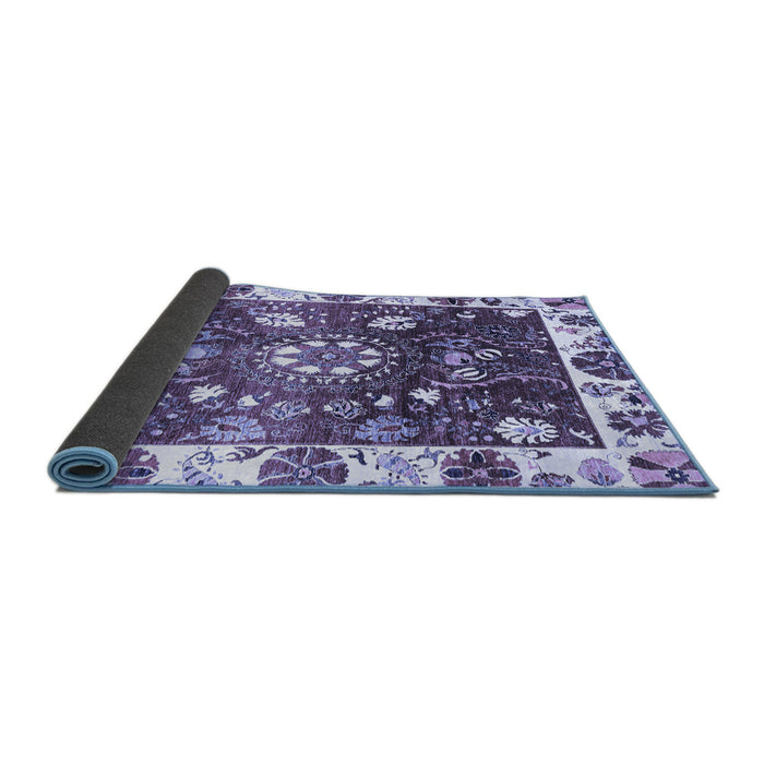 Sideview of Oriental Blue Traditional Rug, abs3114blu