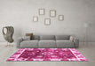 Machine Washable Oriental Pink Traditional Rug in a Living Room, wshabs3114pnk