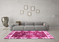 Machine Washable Oriental Pink Traditional Rug, wshabs3114pnk