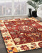 Abstract Red Oriental Rug in Family Room, abs3114