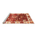 Sideview of Machine Washable Oriental Orange Traditional Area Rugs, wshabs3114org