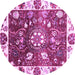 Round Oriental Purple Traditional Rug, abs3114pur