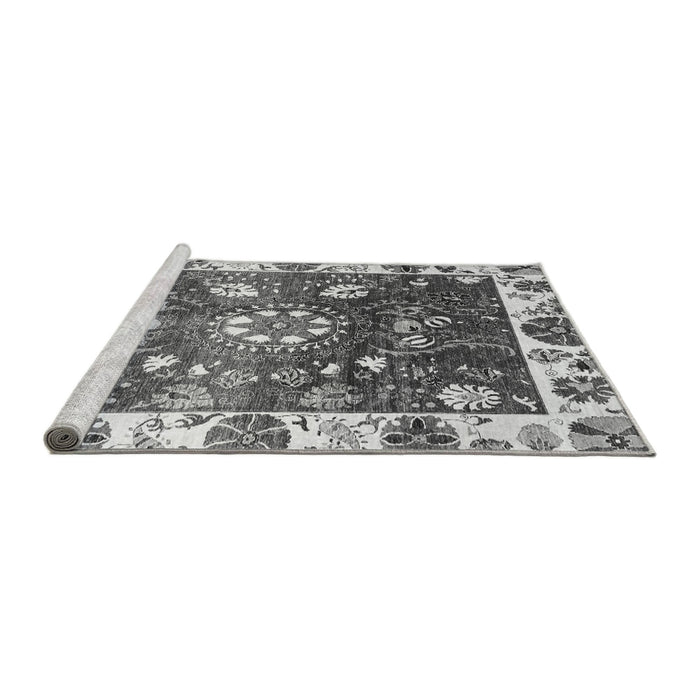 Sideview of Machine Washable Oriental Gray Traditional Rug, wshabs3114gry