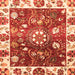 Square Machine Washable Oriental Orange Traditional Area Rugs, wshabs3114org