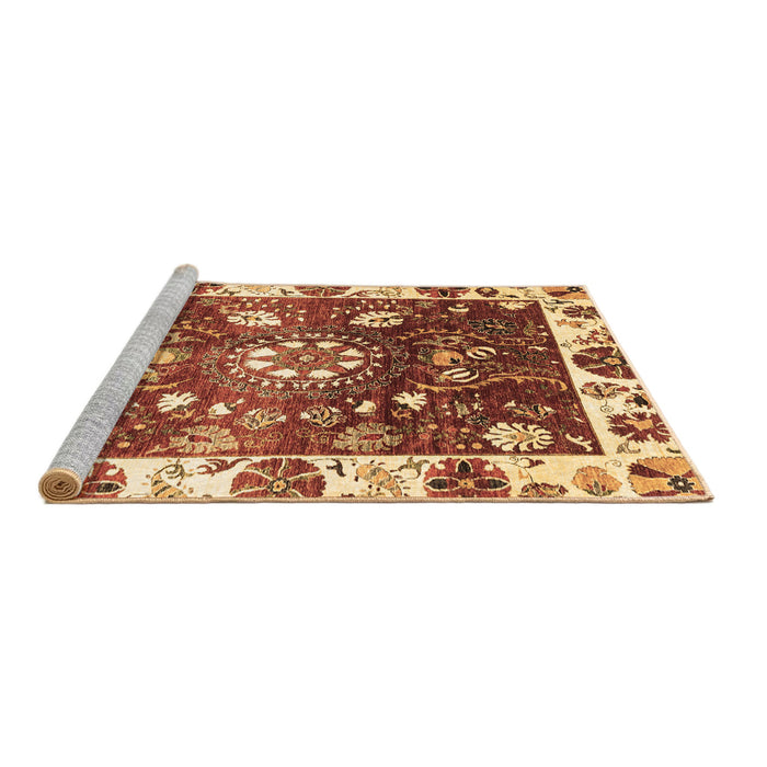 Sideview of Machine Washable Oriental Brown Traditional Rug, wshabs3114brn