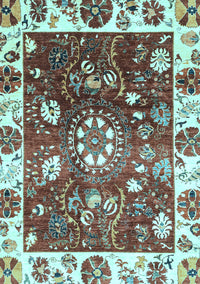 Oriental Light Blue Traditional Rug, abs3114lblu