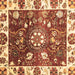 Square Machine Washable Oriental Brown Traditional Rug, wshabs3114brn