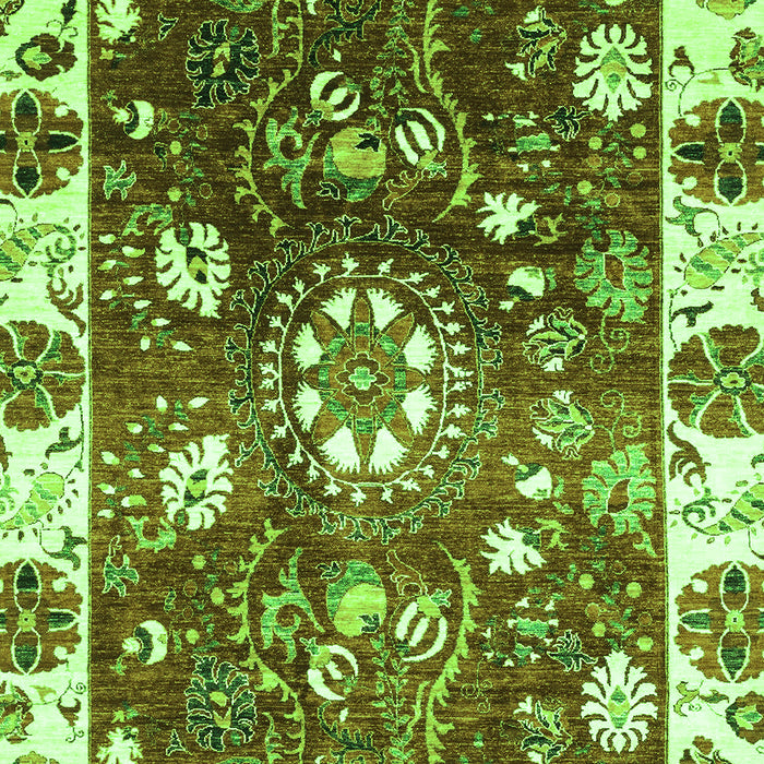 Machine Washable Oriental Green Traditional Area Rugs, wshabs3114grn