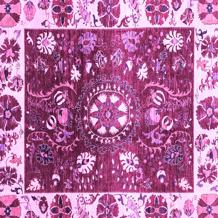 Square Machine Washable Oriental Purple Traditional Area Rugs, wshabs3114pur