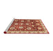 Sideview of Machine Washable Abstract Red Rug, wshabs3115