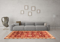 Machine Washable Oriental Orange Traditional Rug, wshabs3115org