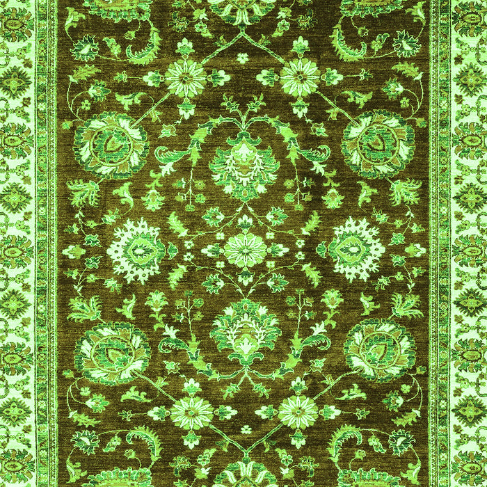 Machine Washable Oriental Green Traditional Area Rugs, wshabs3115grn