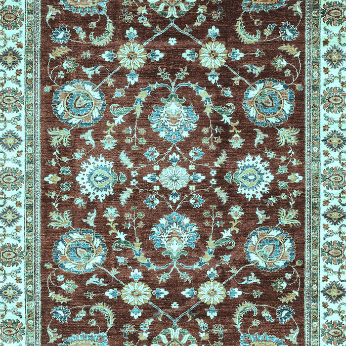Machine Washable Oriental Light Blue Traditional Rug, wshabs3115lblu