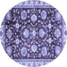 Round Oriental Blue Traditional Rug, abs3115blu