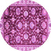 Round Oriental Purple Traditional Rug, abs3115pur