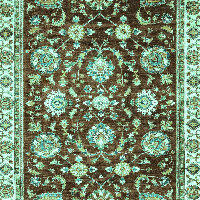 Machine Washable Oriental Turquoise Traditional Area Rugs, wshabs3115turq